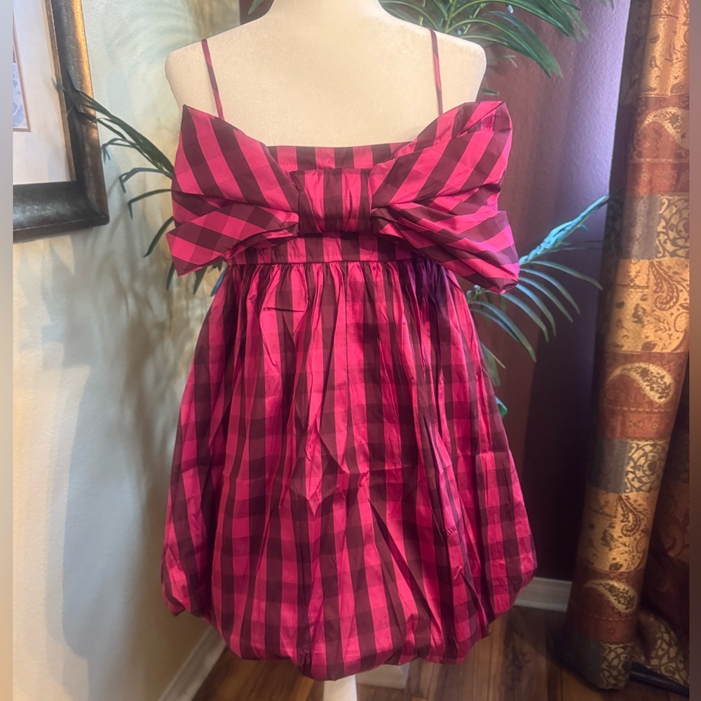 Maeve Fuchsia and Black Plaid Dress